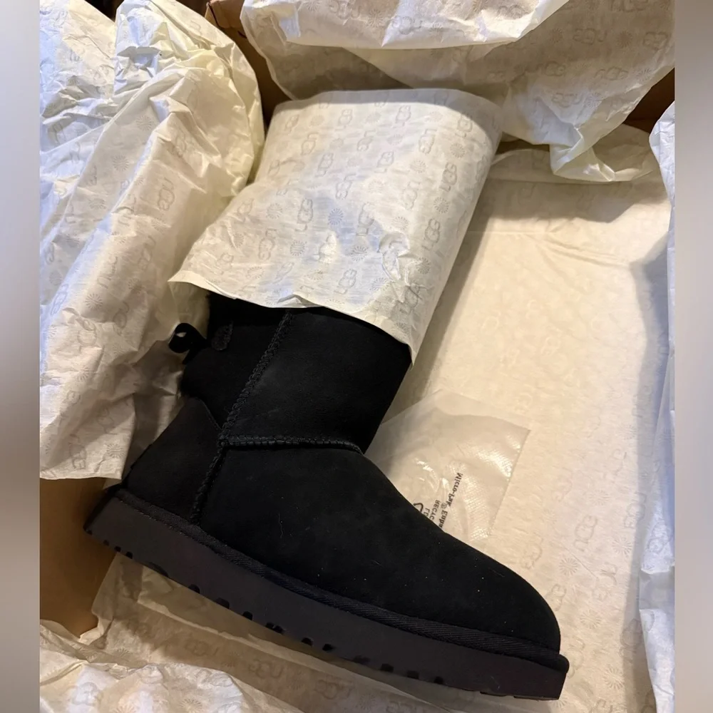 UGG Black W Bailey Bow Tall II Boots - Picture 7 of 8